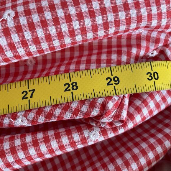 Renee Dumarr Womens Red Gingham Plaid Ankle Pants Size L Old Money Summer Preppy - Picture 4 of 12